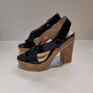 Calvin Klein Black Patent Leather TAMRA Heels